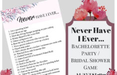 Never Have I Ever Bachelorette Party Game Printable