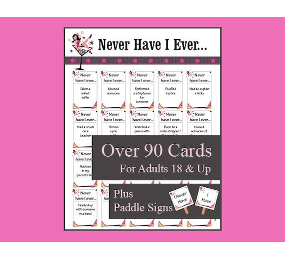 Never Have I Ever Game Girls Night Bachelorette Party 